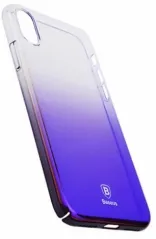 Пластиковая накладка Baseus Glaze Ultrathin для Apple iPhone X (5.8") (Фиолетовый / Transparent Purple) (WIAPIPHX-GC01)