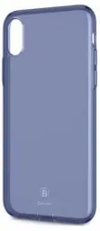 TPU чехол Baseus Simple Ultrathin для Apple iPhone X (5.8") с заглушкой (Синий / Transparent Blue) (ARAPIPHX-A02)
