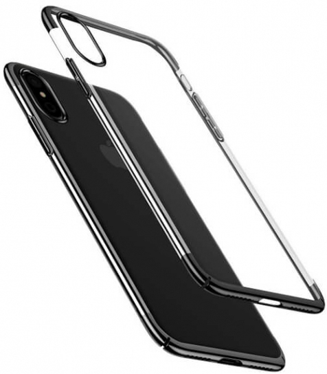 Пластиковая накладка Baseus Glitter Case Ultrathin для Apple iPhone X (5.8") (Черный) (WIAPIPHX-DW01) - ITMag
