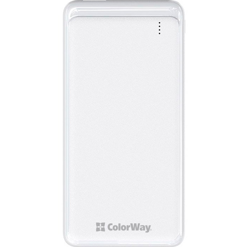 ColorWay 10000 mAh Slim USB QC3.0 + USB-C Power Delivery 18W White (CW-PB100LPG3WT-PD) - ITMag