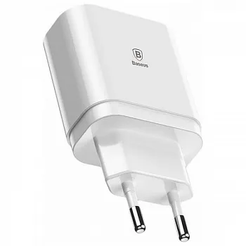 Baseus USB Wall Charger 3xUSB 3.4A Mirror Lake Intelligent Digital Display White (CCALL-BH02) - ITMag