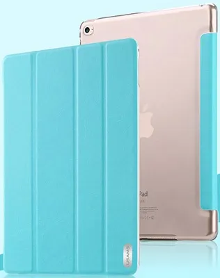 Чехол USAMS Viva Series for iPad Air 2 Slim Four-fold Stand Smart Leather Case - Cyan - ITMag