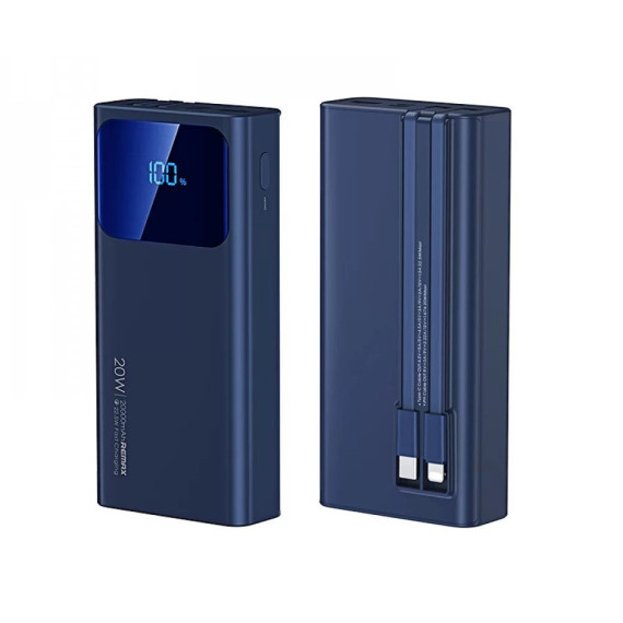 REMAX Voyage Series 20W+22.5W PD+QC Cabled Fast Charging Power Bank 20000mAh RPP-535 Blue