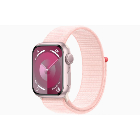 Apple Watch Series 9 GPS 41mm Pink Aluminum Case w. Light Pink S. Loop (MR953)