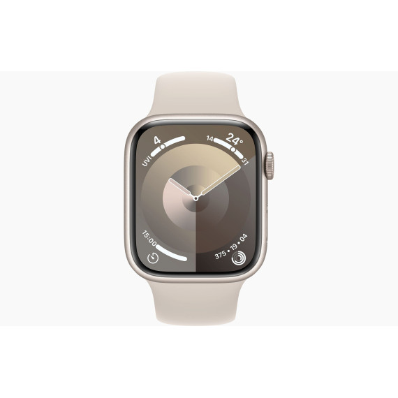 Apple Watch Series 9 GPS 41mm Starlight Aluminum Case w. Starlight Sport Band - S/M (MR8T3)