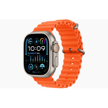 Apple Watch Ultra 2 GPS + Cellular 49mm Titanium Case with Orange Ocean Band (MREH3)