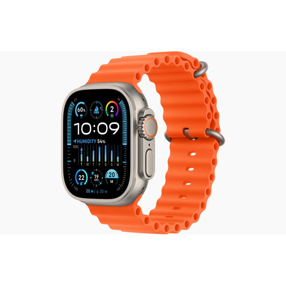 Apple Watch Ultra 2 GPS + Cellular 49mm Titanium Case with Orange Ocean Band (MREH3)