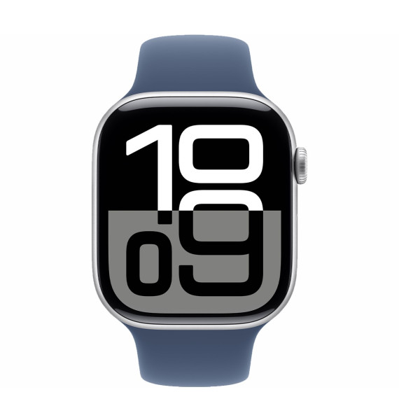 Apple Watch Series 10 GPS 46mm Silver Alu. Case w. Denim Sport Band - M/L (MWWM3)