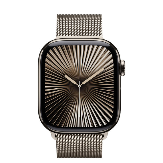 Apple Watch Series 10 GPS + Cellular 42mm Natural Titanium Case w. Natural Milanese Loop (MWXF3)