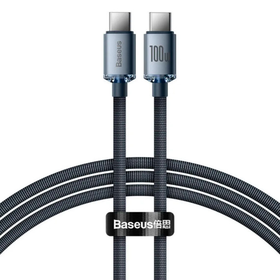 Кабель USB Type-C Baseus Crystal Shine Series Fast Charging Data Cable Type-C to Type-C 100W 1.2m Black (CAJY000601)