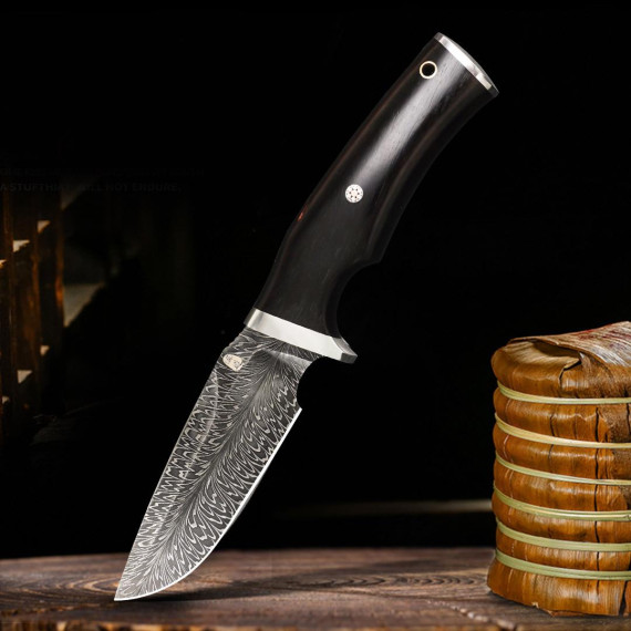 Премиум Нож Xiaomi HX Outdoors Feather Pattern Handmade Knife Damascuss (DM-033/6926912664052)