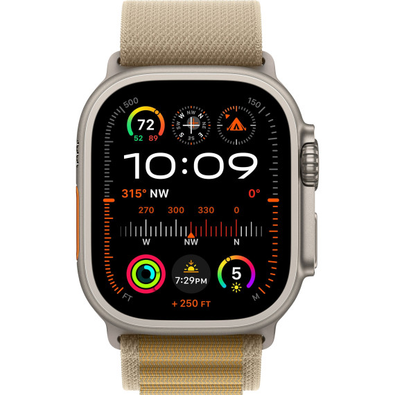 Apple Watch Ultra 2 GPS + Cellular 49mm Natural Titan. Case w. Tan Alpine Loop - Medium (MX4F3)