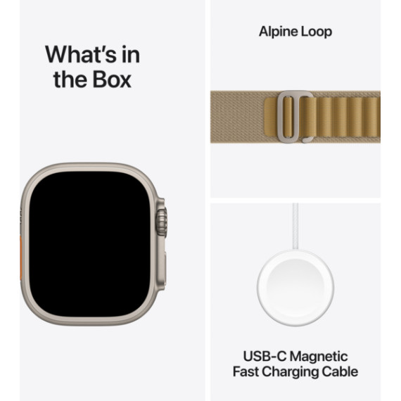Apple Watch Ultra 2 GPS + Cellular 49mm Natural Titan. Case w. Tan Alpine Loop - Medium (MX4F3)