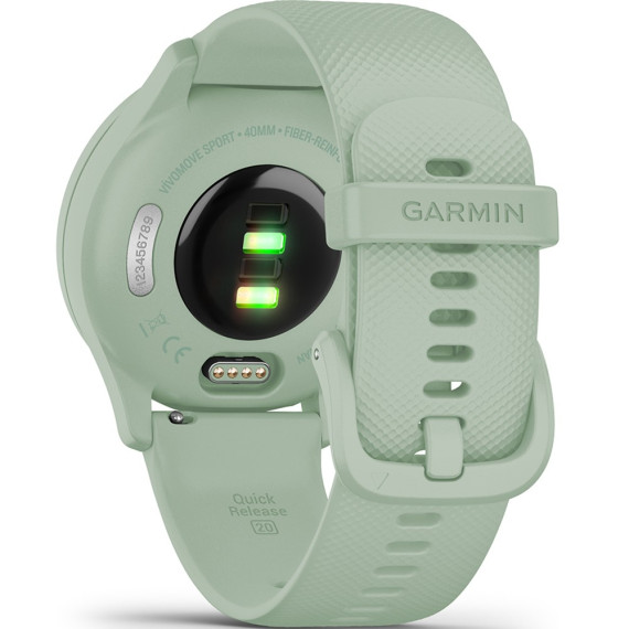 Garmin Vivomove Sport Cool Mint Case and S. Band w. Silver Accents (010-02566-03)