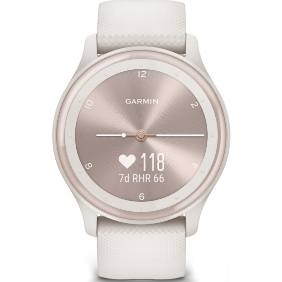 Garmin Vivomove Sport Ivory Case and S. Band w. P. Gold Accents (010-02566-01)