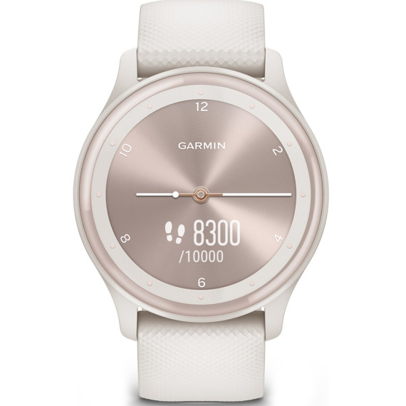 Garmin Vivomove Sport Ivory Case and S. Band w. P. Gold Accents (010-02566-01)