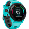Garmin Forerunner 265 Black Bezel w. Aqua Case and Aqua/Black Silicone Band (010-02810-02/12/52)