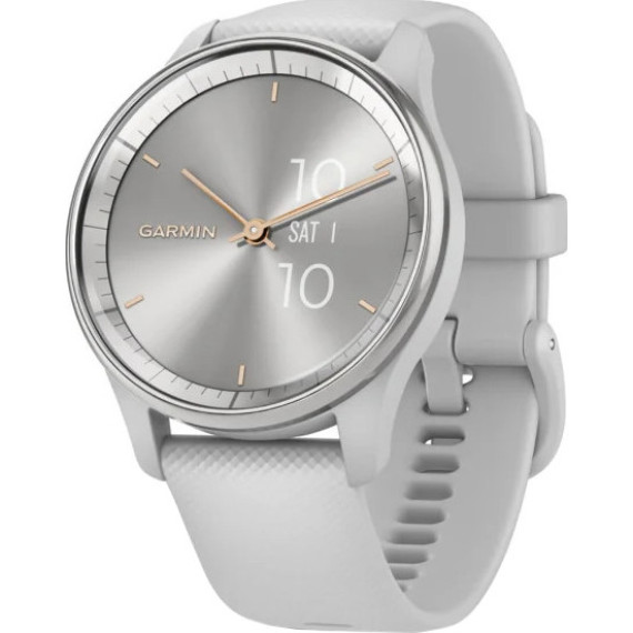 Garmin Vivomove Trend Silver S. Steel Bezel w. Mist Gray Case and S. Band (010-02665-03)