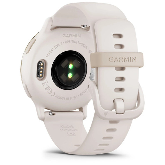 Garmin vivoactive 5 Cream Gold Aluminum Bezel with Ivory Case and Silicone Band (010-02862-11)