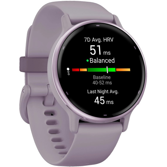 Garmin vivoactive 5 Metallic Orchid Aluminum Bezel with Orchid Case and Silicone (010-02862-13/53)
