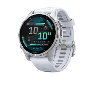 Garmin Fenix 8 43mm AMOLED Silver with Whitestone Silicone Band (010-02903-00/06)