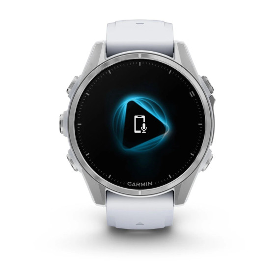 Garmin Fenix 8 43mm AMOLED Silver with Whitestone Silicone Band (010-02903-00/06)