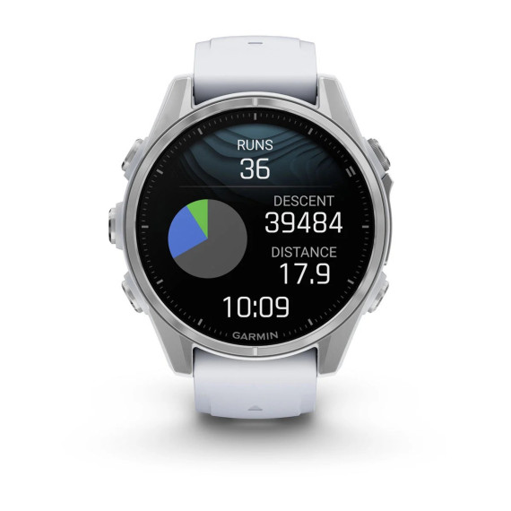 Garmin Fenix 8 43mm AMOLED Silver with Whitestone Silicone Band (010-02903-00/06)