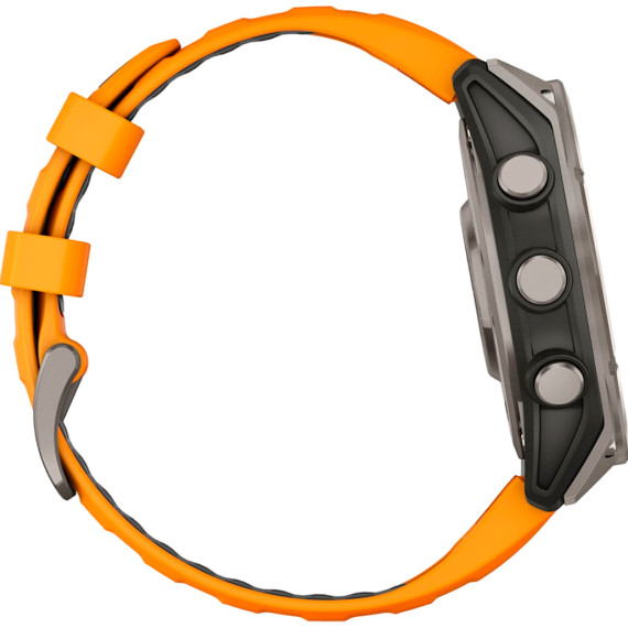 Garmin Fenix 8 47mm AMOLED Sapphire Titanium w. Spark Orange/Graphite Silicone Band (010-02904-10/11/19)