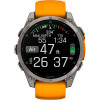 Garmin Fenix 8 47mm AMOLED Sapphire Titanium w. Spark Orange/Graphite Silicone Band (010-02904-10/11/19)