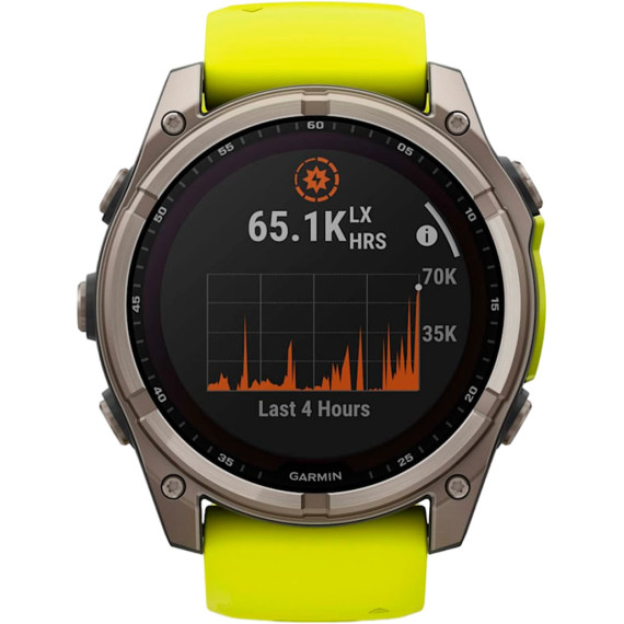 Garmin Fenix 8 51mm Solar Sapphire Titanium w. Amp Yellow/Graphite Silicone Band (010-02907-20/21)