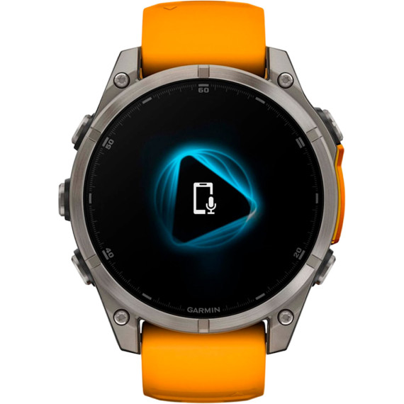 Garmin Fenix 8 51mm AMOLED Sapphire Titanium w. Spark Orange/Graphite Silicone Band (010-02905-10/11/53)