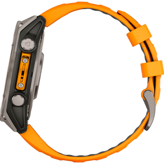 Garmin Fenix 8 51mm AMOLED Sapphire Titanium w. Spark Orange/Graphite Silicone Band (010-02905-10/11/53)