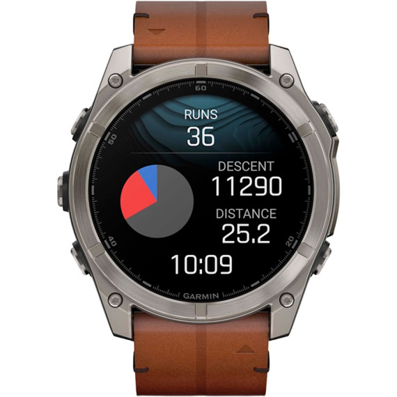 Garmin Fenix 8 51mm AMOLED Sapphire Carbon grey DLC w. Chestnut Leather Band (010-02905-40)