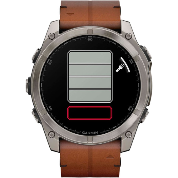 Garmin Fenix 8 51mm AMOLED Sapphire Carbon grey DLC w. Chestnut Leather Band (010-02905-40)