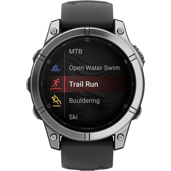 Garmin Fenix E 47mm AMOLED Stainless Steel with Black Silicone Band (010-03025-02/00)