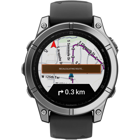 Garmin Fenix E 47mm AMOLED Stainless Steel with Black Silicone Band (010-03025-02/00)