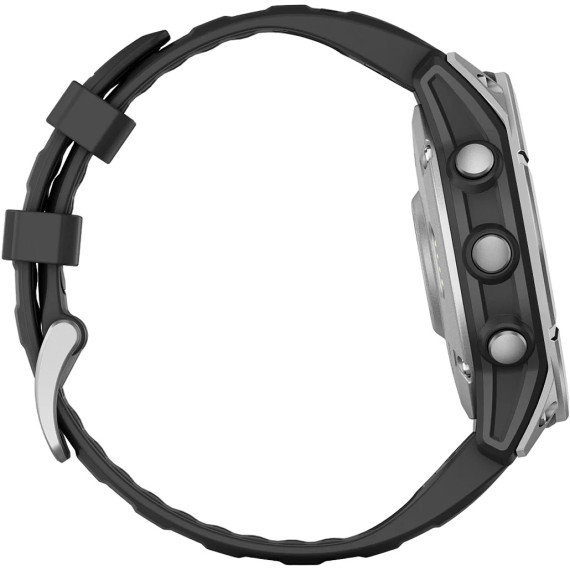 Garmin Fenix E 47mm AMOLED Stainless Steel with Black Silicone Band (010-03025-02/00)