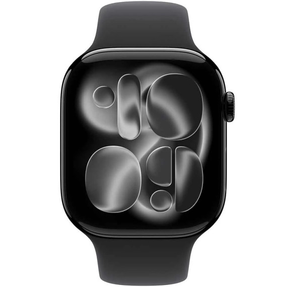 Apple Watch Series 11 GPS 42mm Jet Black Alu. Case w. Black S. Band - S/M (MEQT4)