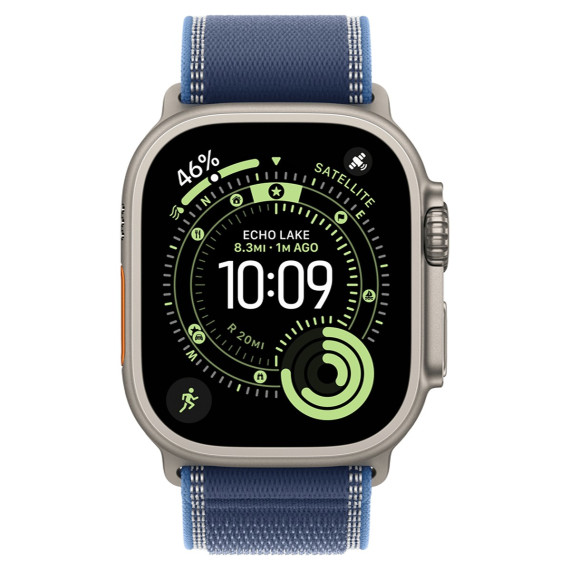 Apple Watch Ultra 3 GPS + Cellular 49mm Natural Tit. Case w. Blue/Bright Blue Trail Loop - M/L (MEWU4)