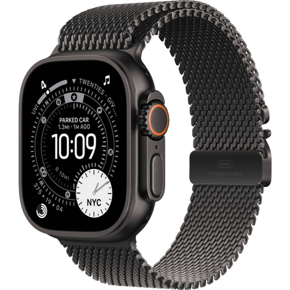 Apple Watch Ultra 3 GPS + Cellular 49mm Black Tit. Case w. Black Tit. Milanese Loop - Large (MF1T4)