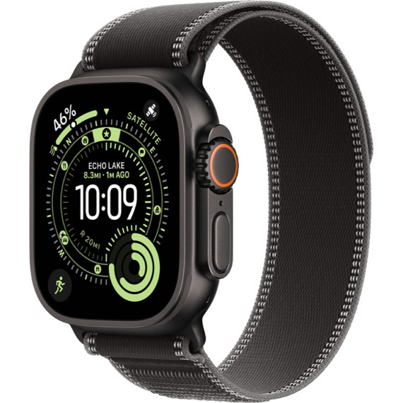 Apple Watch Ultra 3 GPS + Cellular 49mm Black Tit. Case w. Black/Charcoal Trail Loop - S/M (MF1D4)
