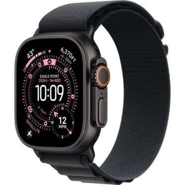 Apple Watch Ultra 3 GPS + Cellular 49mm Black Tit. Case w. Black Alpine Loop - Small (MF0Q4)