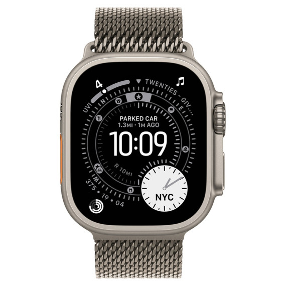 Apple Watch Ultra 3 GPS + Cellular 49mm Natural Tit. Case w. Natural Tit. Milanese Loop - Medium (MEWY4)