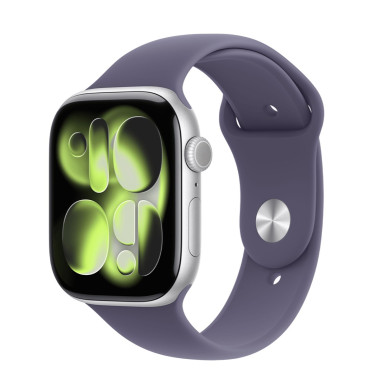 Apple Watch Series 11 GPS 46mm Silver Alu. Case w. Purple Fog S. Band - S/M (MEV94)