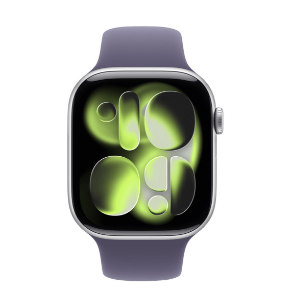 Apple Watch Series 11 GPS 46mm Silver Alu. Case w. Purple Fog S. Band - M/L (MEVA4)