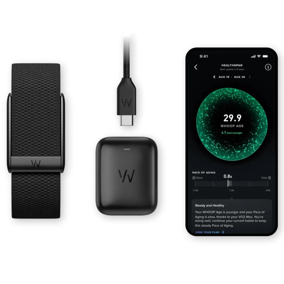 Фитнес-браслет WHOOP 5.0 One Jet Black CoreKnit - 12-Month Membership (973-003-000)