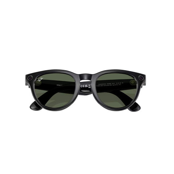 Ray-Ban Meta Headliner Gen2 HighBridge Fit Shiny Black/Clear-Graphite Green Transitions RW4013 601/1M 50-23