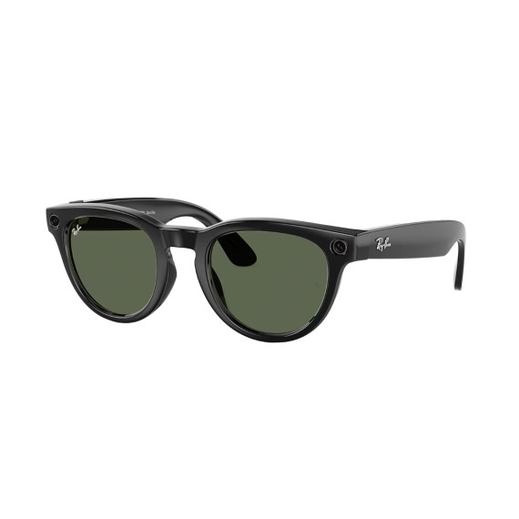 Ray-Ban Meta Headliner Gen2 HighBridge Fit Shiny Black/Clear-Graphite Green Transitions RW4013 601/1M 50-23