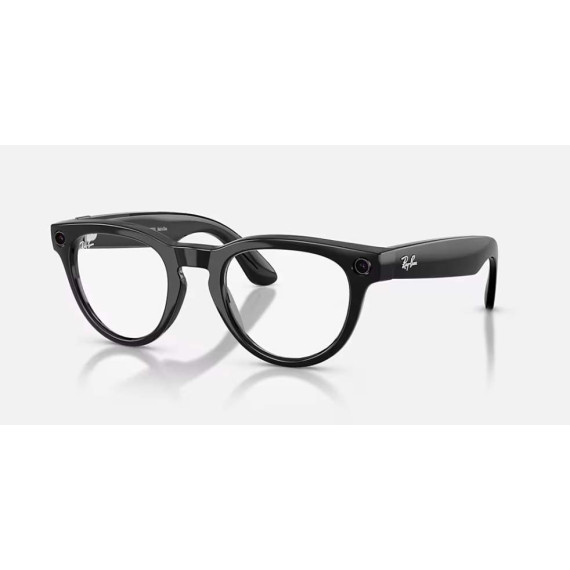 Ray-Ban Meta Headliner Gen2 HighBridge Fit Shiny Black/Clear-Graphite Green Transitions RW4013 601/1M 50-23