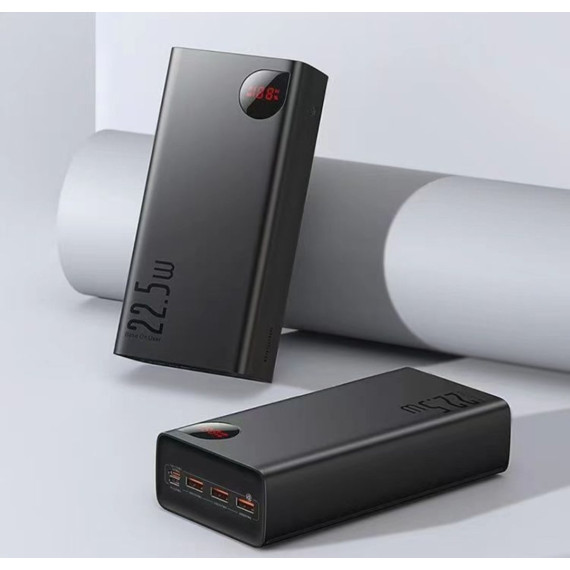 Baseus Adaman Metal Digital Display Quick Charge Power Bank 40000mAh 22.5W Black (PPAD020001)